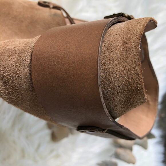 Joes Jeans Shoes Block Heel Ankle Boot Open Toe Double Strap Tobacco Tan 9 - Picture 10 of 14